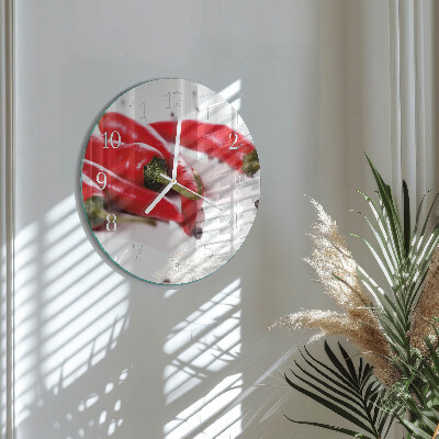 Glas wanduhr Chilischoten