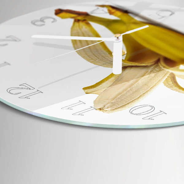 Glas wanduhr Bananen
