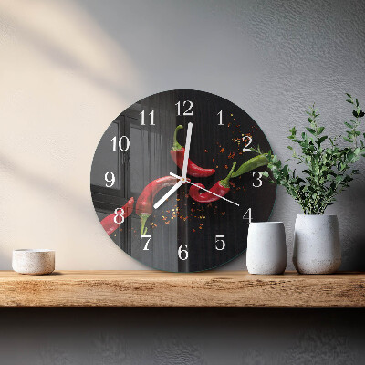 Glas wanduhr Chilischoten