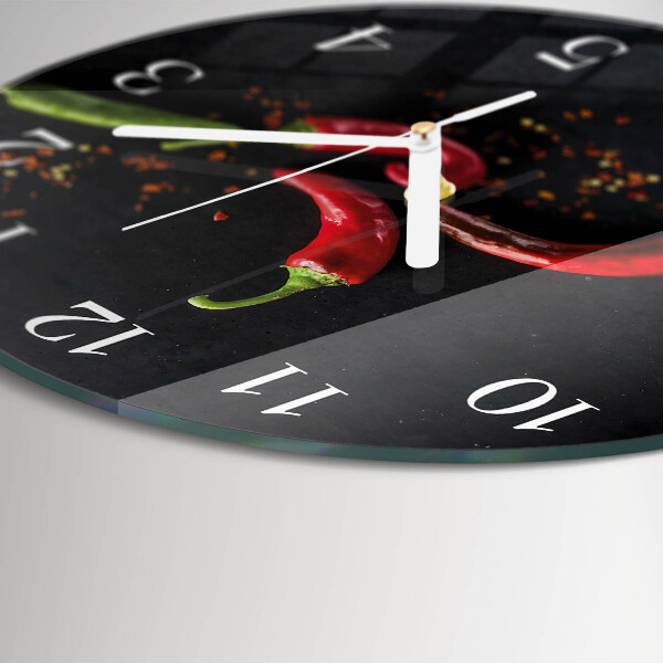 Glas wanduhr Chilischoten