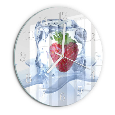 Glas wanduhr Erdbeereis