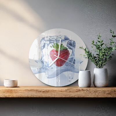 Glas wanduhr Erdbeereis