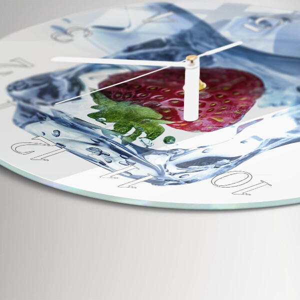 Glas wanduhr Erdbeereis