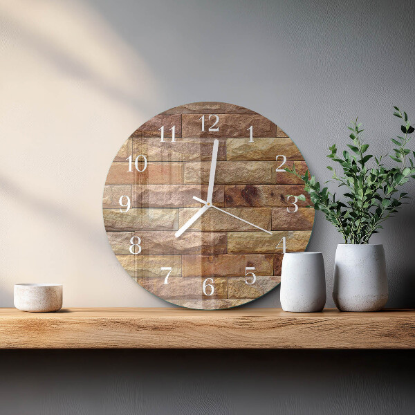 Glas wanduhr Ziegel