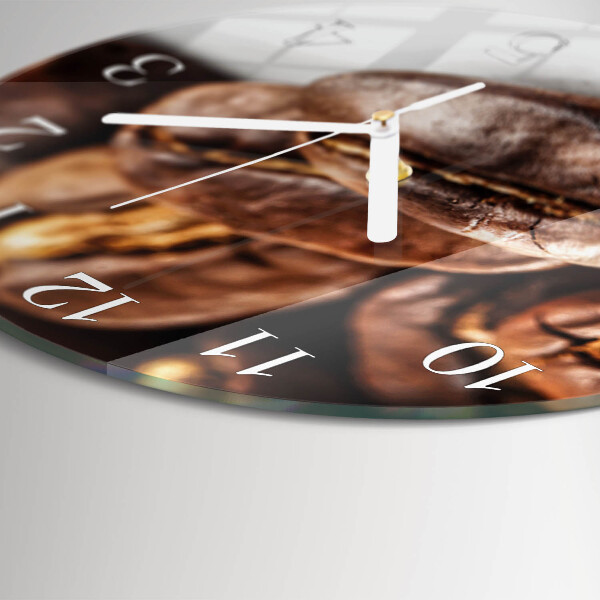 Glas wanduhr Kaffeebohnen