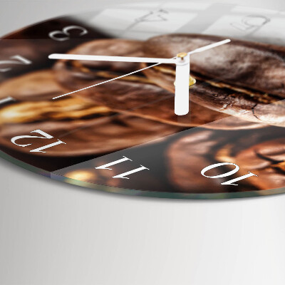 Glas wanduhr Kaffeebohnen