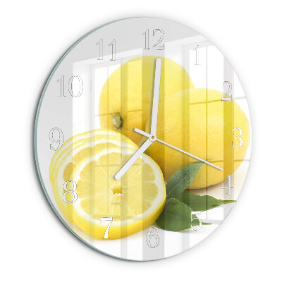 Glas wanduhr Zitronen