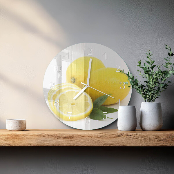 Glas wanduhr Zitronen