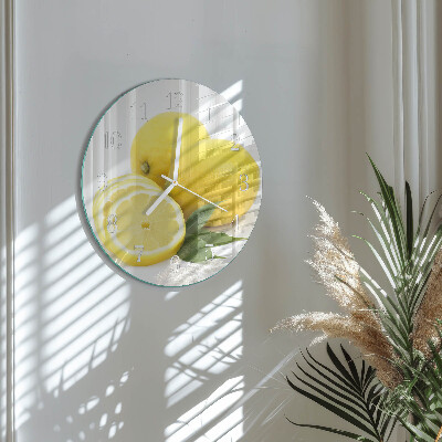 Glas wanduhr Zitronen