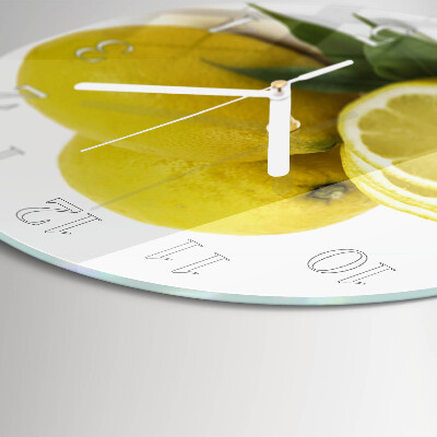 Glas wanduhr Zitronen