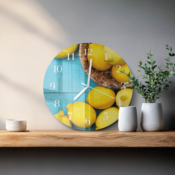 Glas wanduhr Zitronen