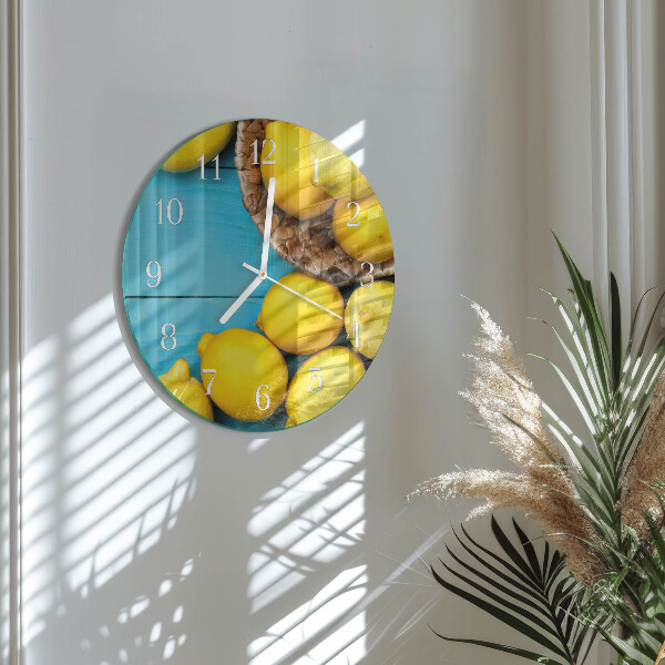 Glas wanduhr Zitronen