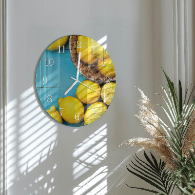Glas wanduhr Zitronen