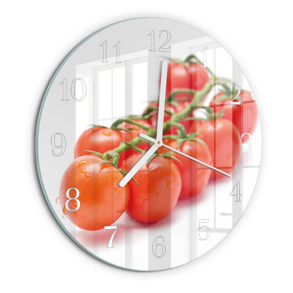 Glas wanduhr Tomaten