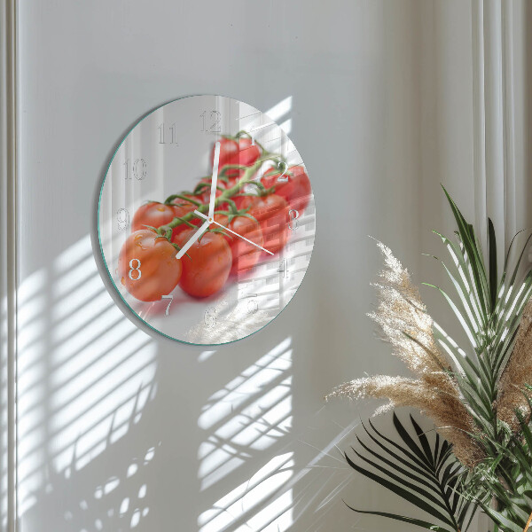 Glas wanduhr Tomaten