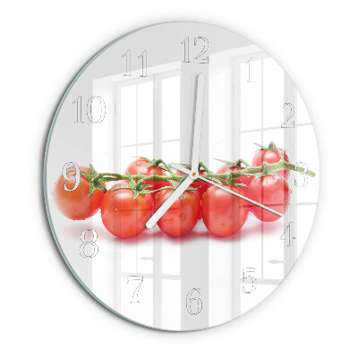 Glas wanduhr Tomaten