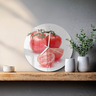 Glas wanduhr Tomaten