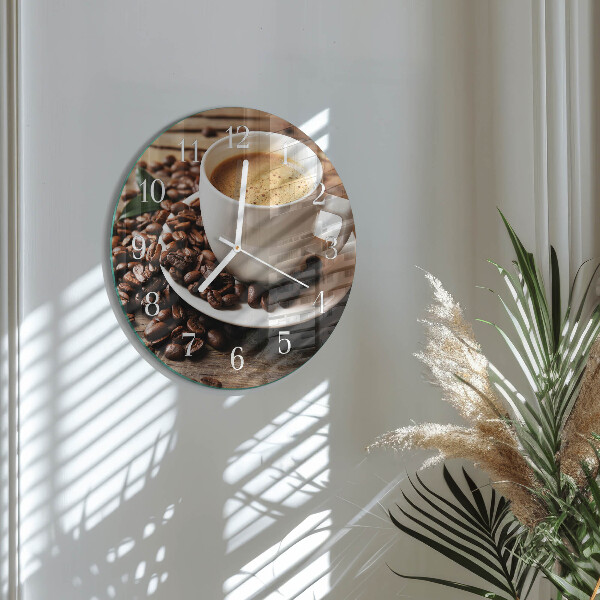 Glas wanduhr Kaffee