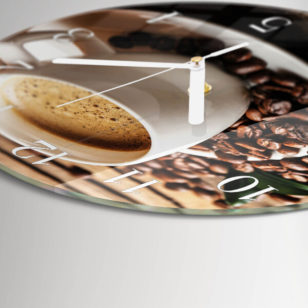 Glas wanduhr Kaffee
