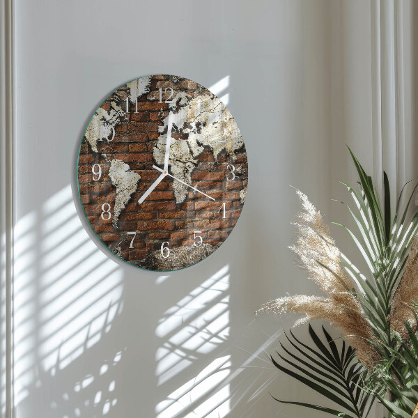 Glas wanduhr Kontinente