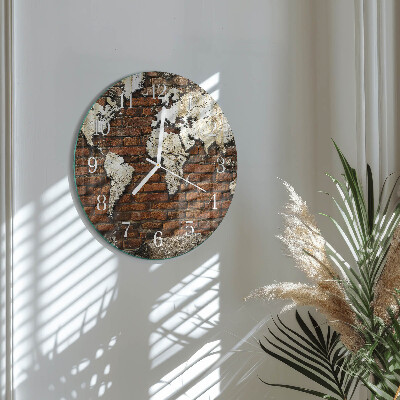 Glas wanduhr Kontinente