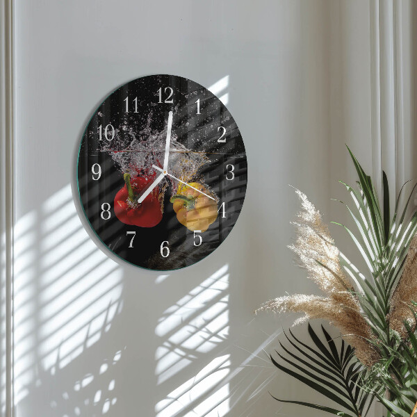 Glas wanduhr Pfeffer