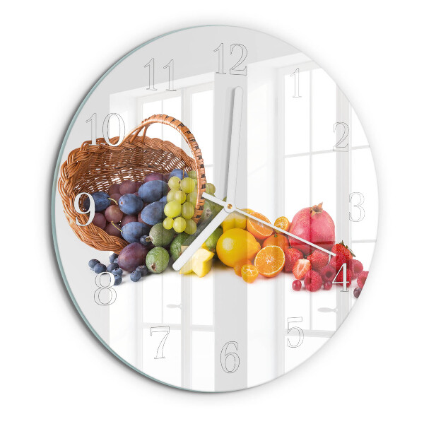 Glas wanduhr Obst