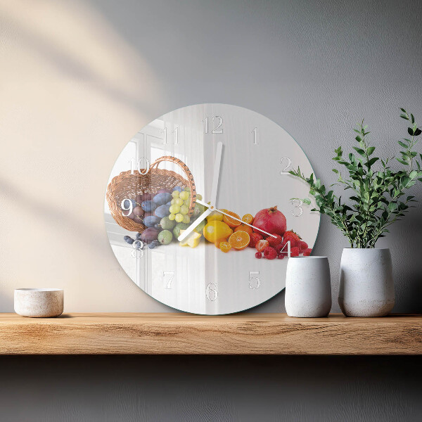 Glas wanduhr Obst