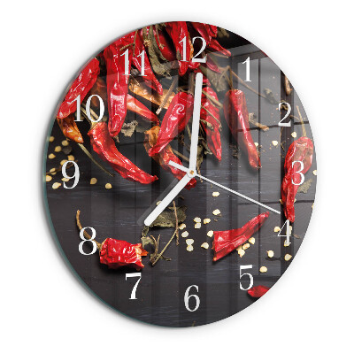 Glas wanduhr Chilischoten