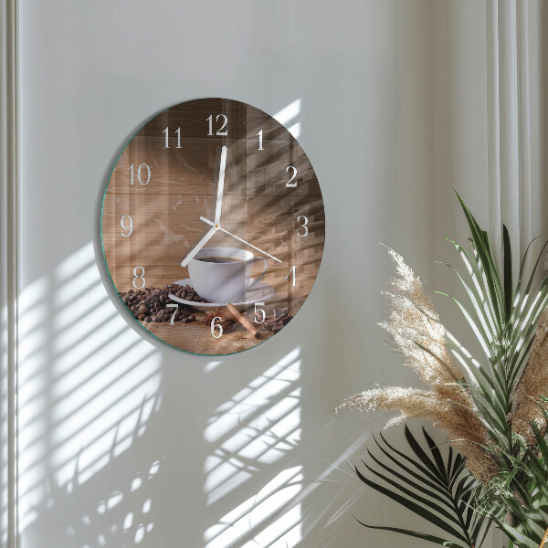 Glas wanduhr Kaffee