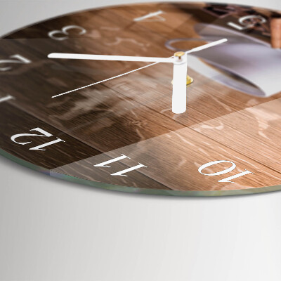 Glas wanduhr Kaffee