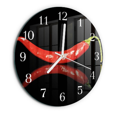 Glas wanduhr Chilischoten