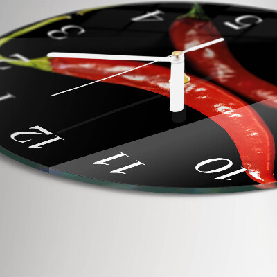 Glas wanduhr Chilischoten
