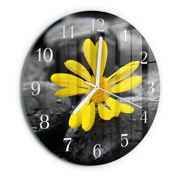 Glas wanduhr Blume