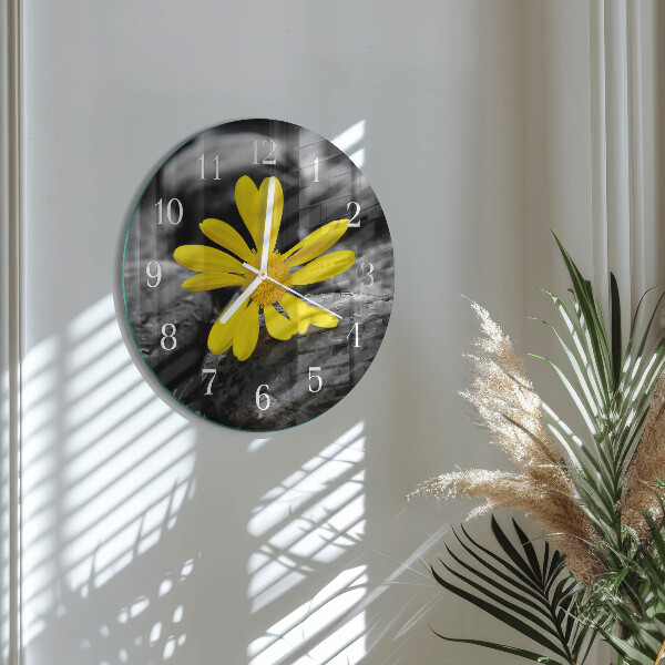 Glas wanduhr Blume