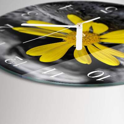 Glas wanduhr Blume
