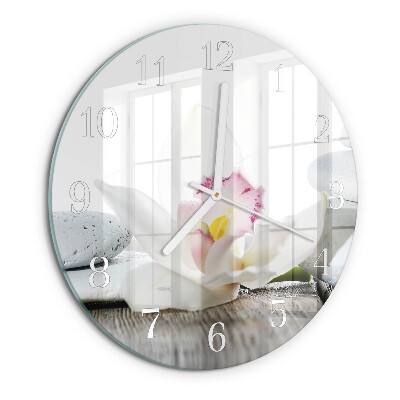 Glas wanduhr Orchidee