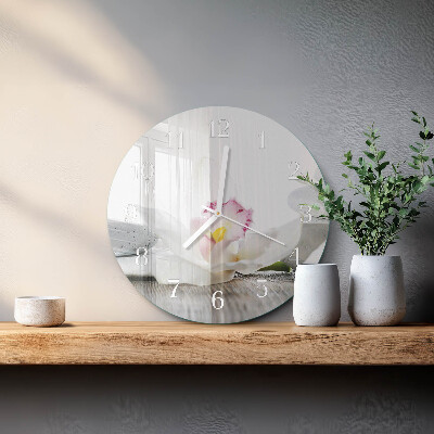 Glas wanduhr Orchidee