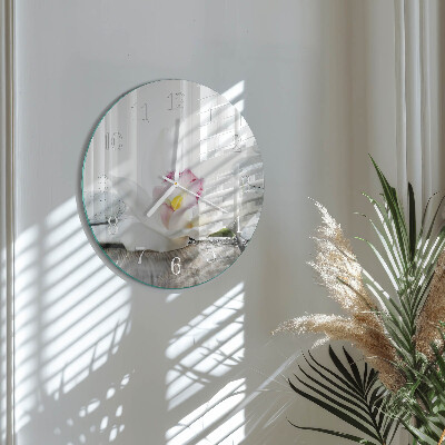Glas wanduhr Orchidee