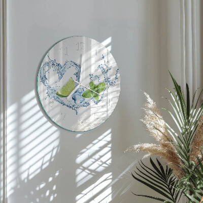 Glas wanduhr Minze