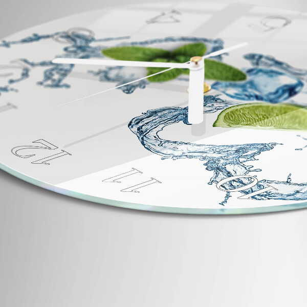 Glas wanduhr Minze