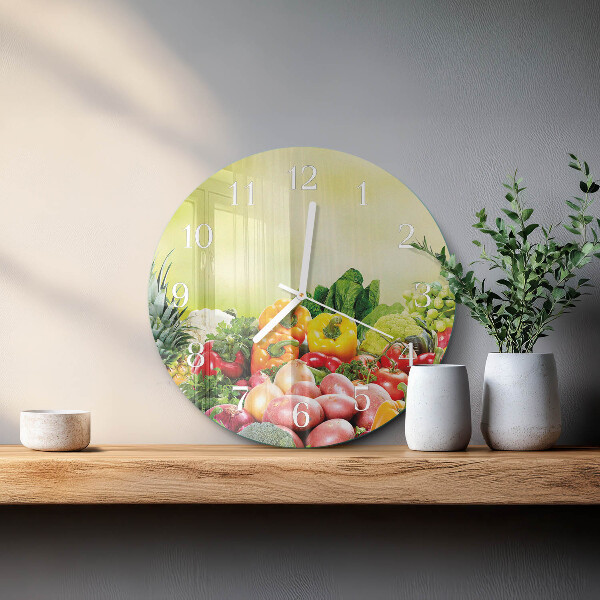 Glas wanduhr Gemüse