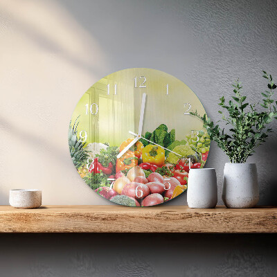 Glas wanduhr Gemüse