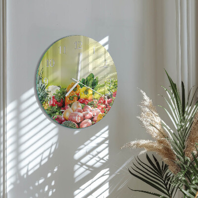 Glas wanduhr Gemüse