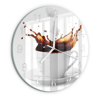 Glas wanduhr Kaffee