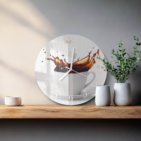 Glas wanduhr Kaffee