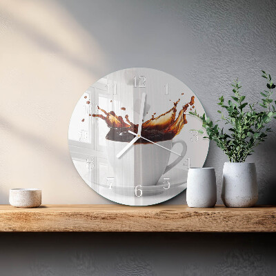 Glas wanduhr Kaffee