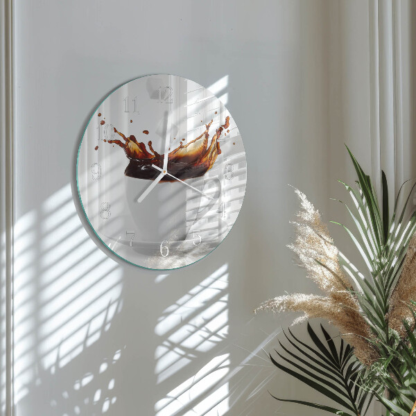 Glas wanduhr Kaffee