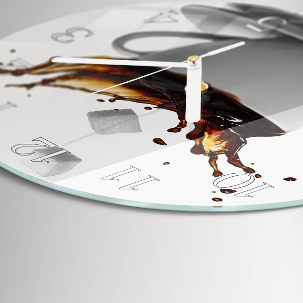 Glas wanduhr Kaffee