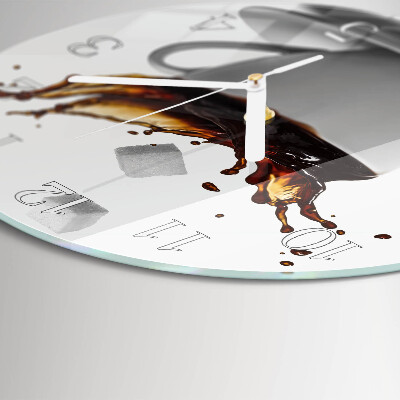 Glas wanduhr Kaffee